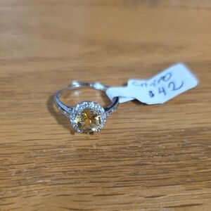 .925 Silver and Gold-Toned Citrino Women's Ring